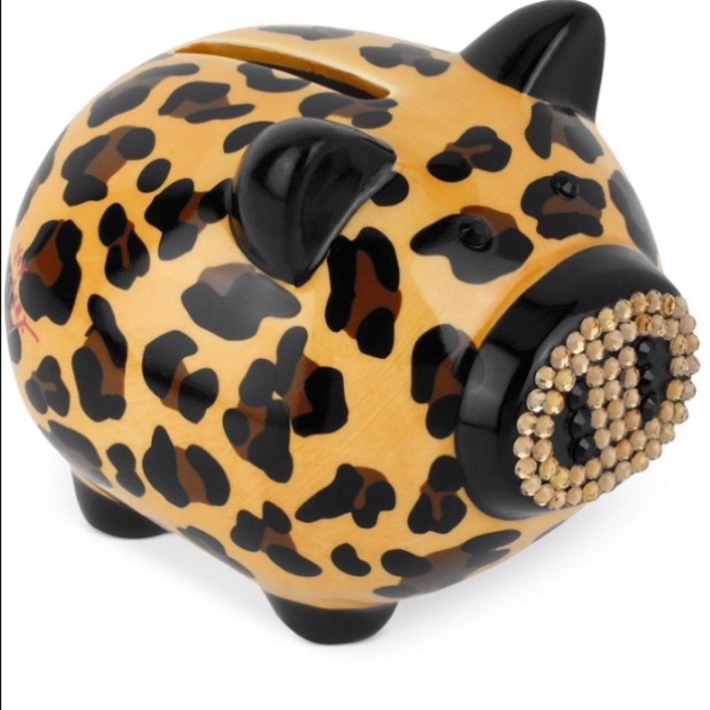 Betsey Johnson Ceramic Leopard Pattern Piggybank